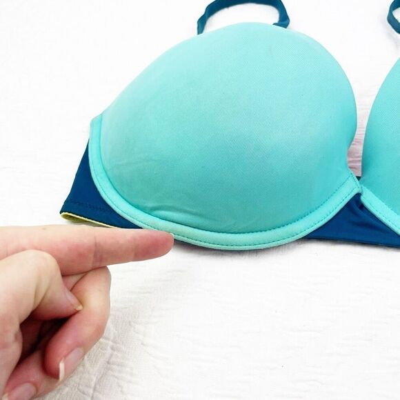 BUY 1 GET 1 FREE Victorias Secret 34dd wear everywhere yellow turquoise bra stru - Picture 3 of 14